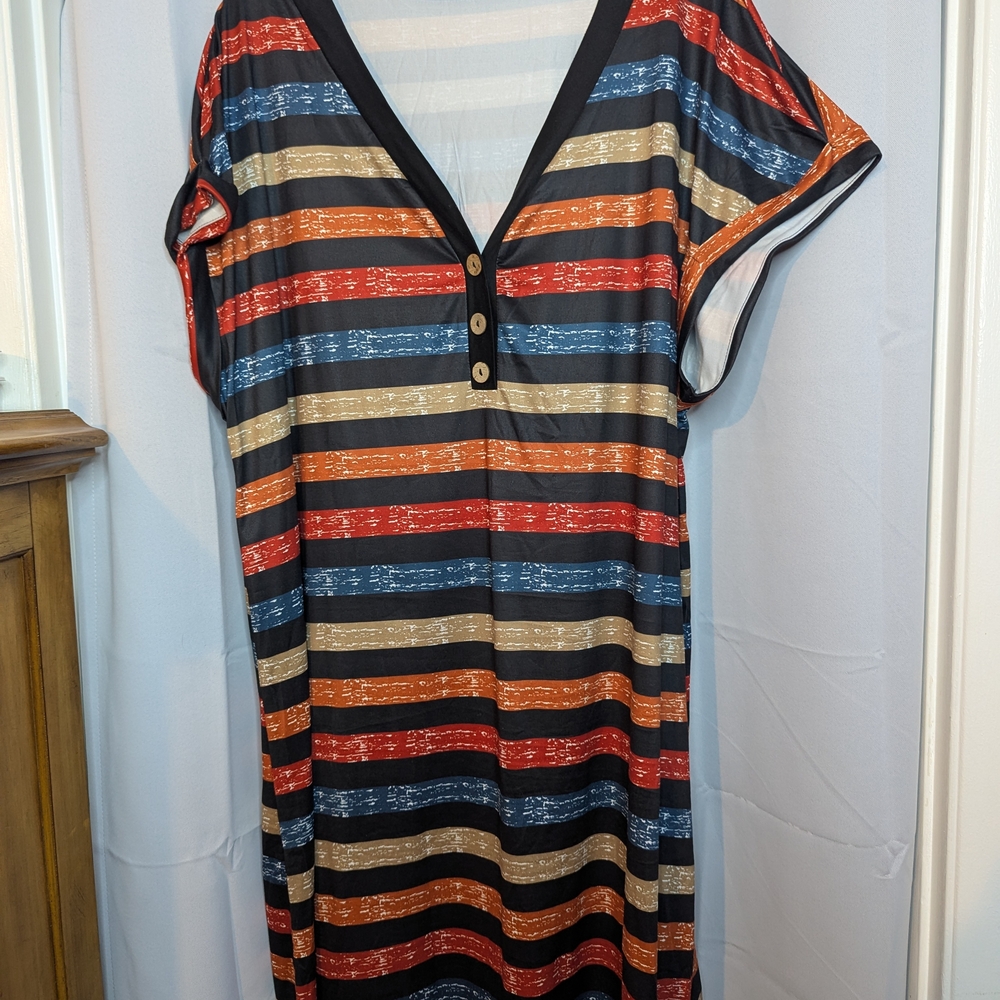 SHEIN Curve Multicolor Striped Dress